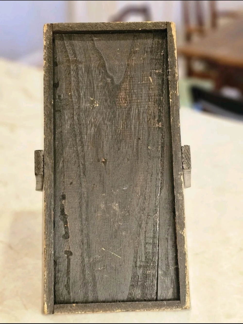 Antique Chinese Wooden Wedding Box/ Rice Basket Hand Painted 19th Cent.